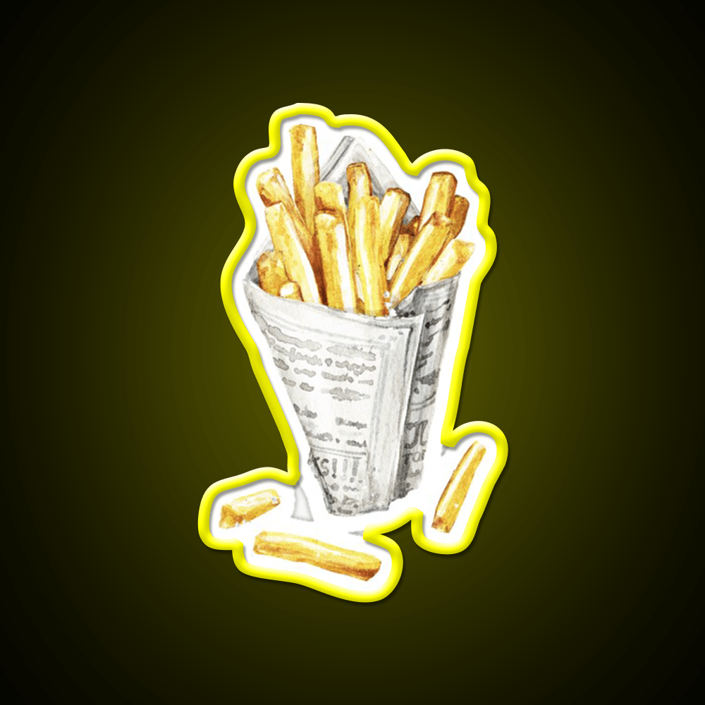 French Fries Fast Food Led Neon Sign For Burger Place Rgb Color - Shineneon