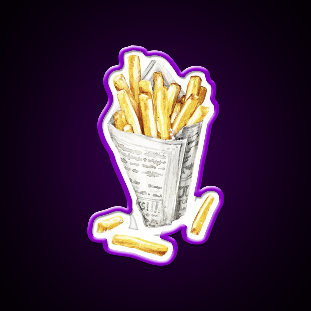 French Fries Fast Food Led Neon Sign For Burger Place Rgb Color - Shineneon