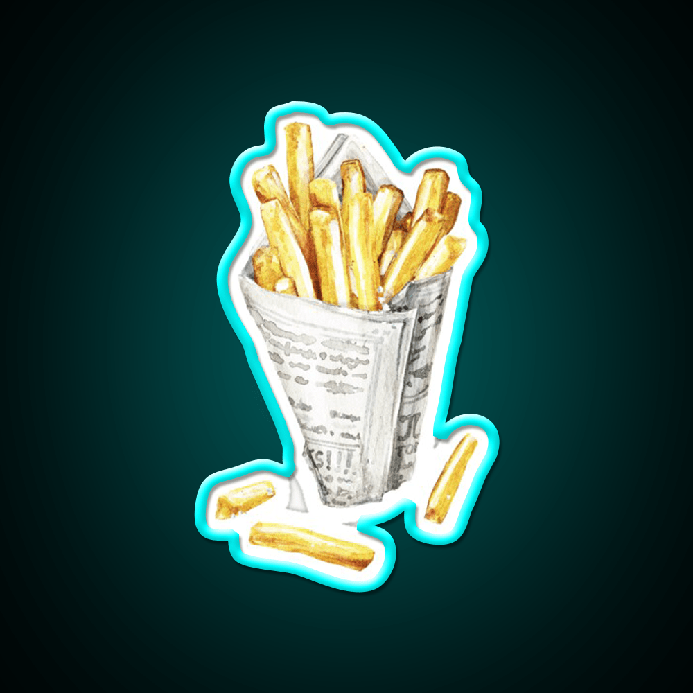 French Fries Fast Food Led Neon Sign For Burger Place Rgb Color - Shineneon