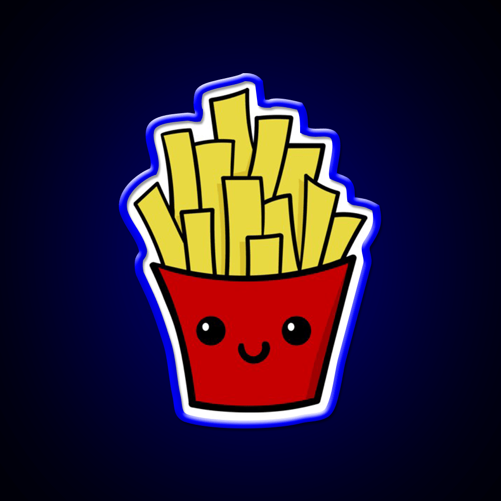 French Fries Fast Food Led Neon Sign For Burger Place Uv Printed Neon Sign Rgb Color - Shineneon