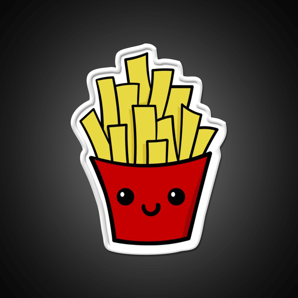 French Fries Fast Food Led Neon Sign For Burger Place Uv Printed Neon Sign Rgb Color - Shineneon