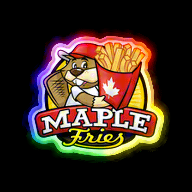 French Fries Fast Food Led Neon Sign For Burger Place Wall Decor Rgb Color - LED neon sign close-up detail