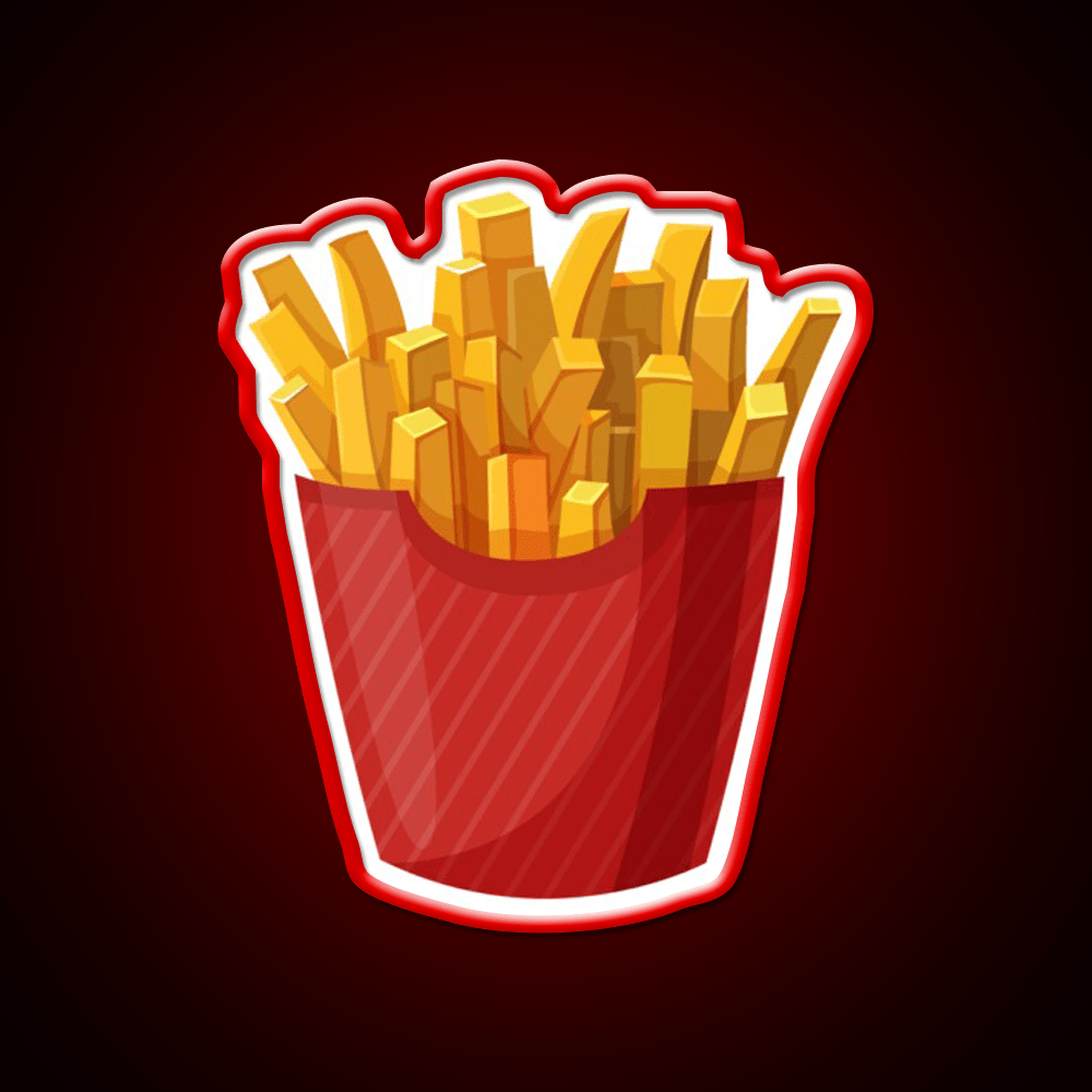 French Fries Graphic Fast Food Led Neon Sign For Burger Place Rgb Color - Shineneon