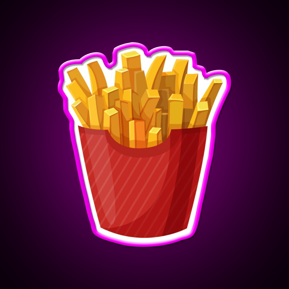 French Fries Graphic Fast Food Led Neon Sign For Burger Place Rgb Color - Shineneon