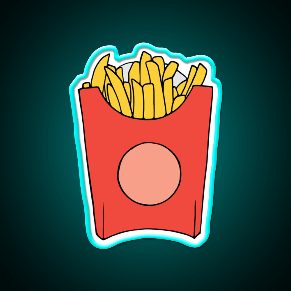 French Fries Illustration Fast Food Led Neon Sign For Burger Place Rgb Color - Shineneon