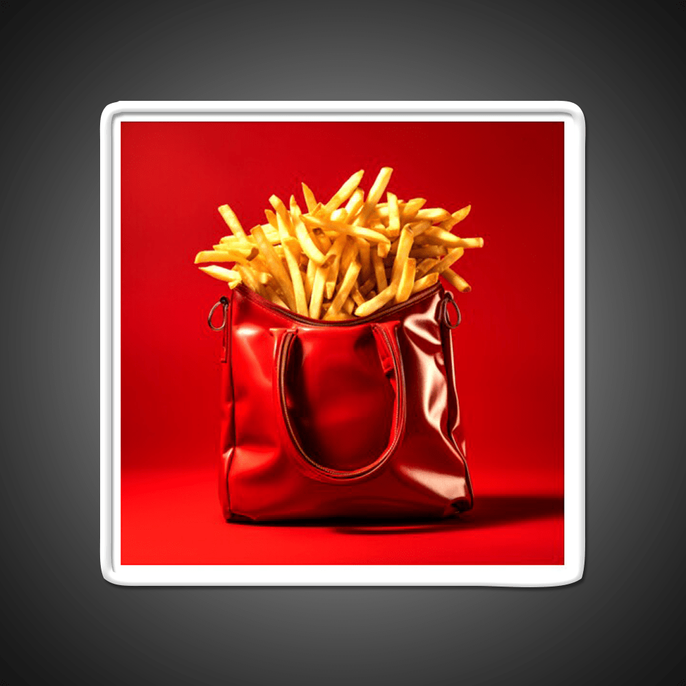 French Fries In Red Bag Fast Food Led Neon Sign For Burger Place Rgb Color - Shineneon