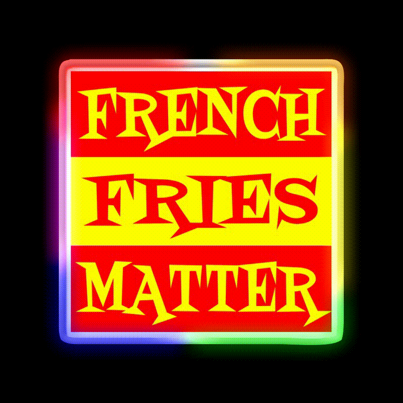 French Fries Matter Fast Food Led Neon Sign For Burger Place Rgb Color - LED neon sign close-up detail