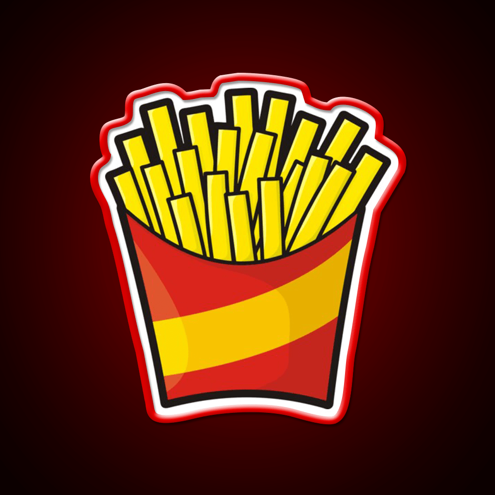 French Fries Pattern Fast Food Led Neon Sign For Burger Place Rgb Color - Shineneon