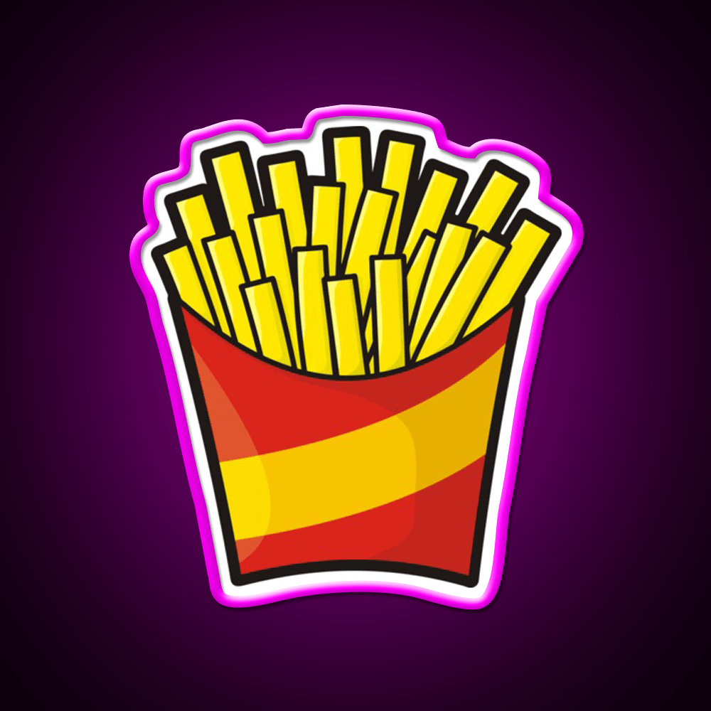 French Fries Pattern Fast Food Led Neon Sign For Burger Place Rgb Color - Shineneon