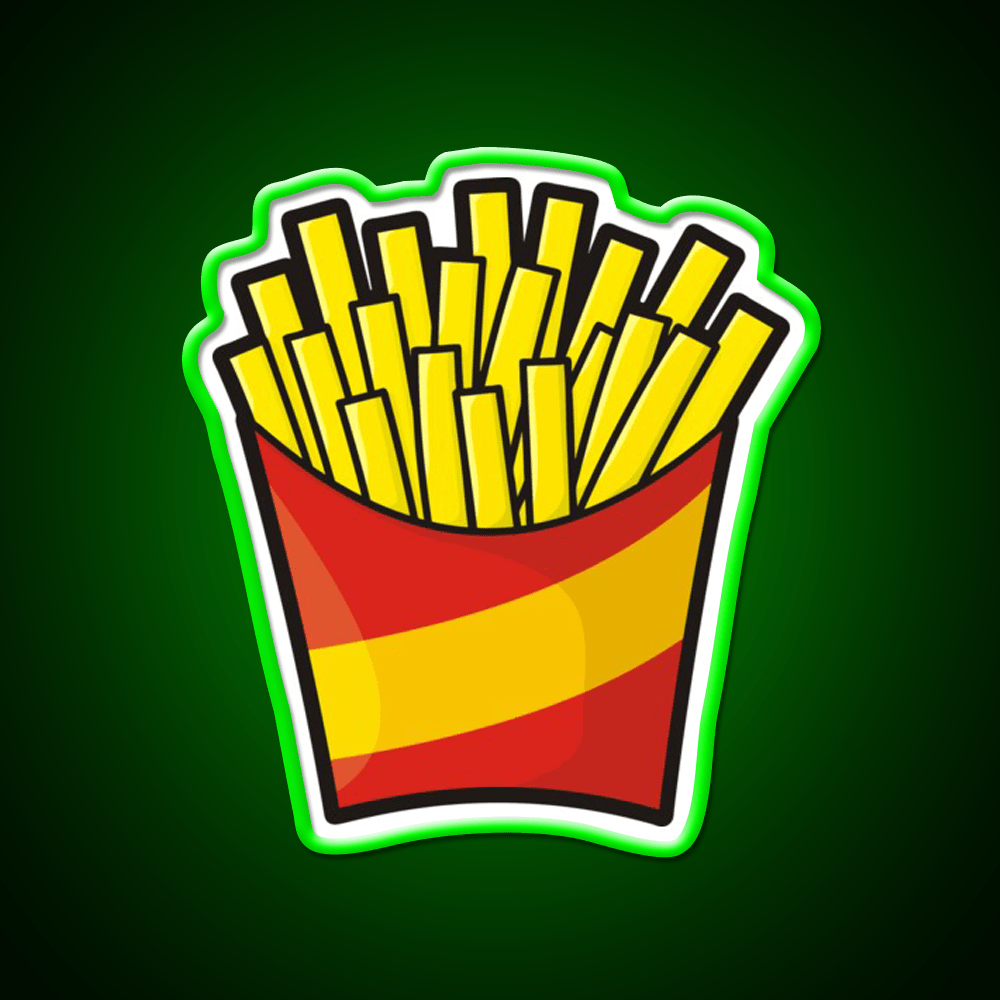 French Fries Pattern Fast Food Led Neon Sign For Burger Place Rgb Color - Shineneon