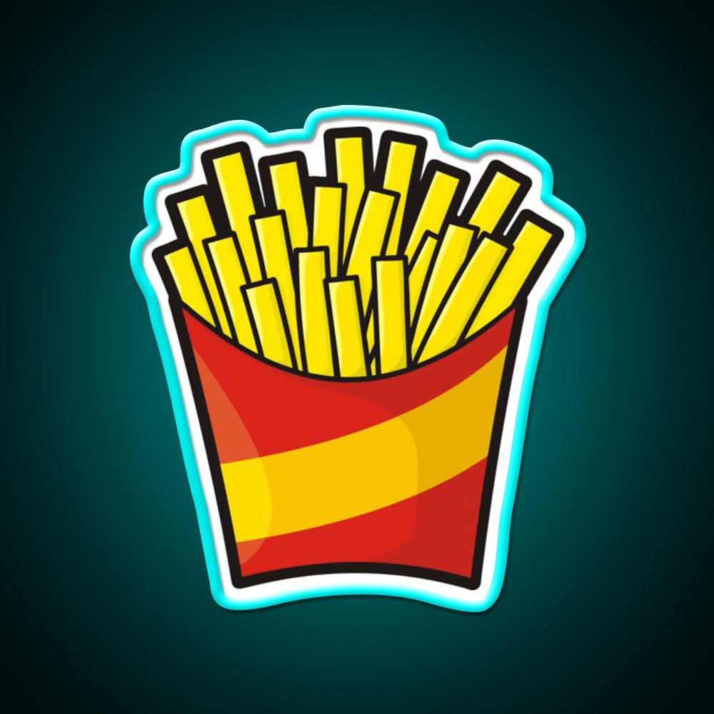 French Fries Pattern Fast Food Led Neon Sign For Burger Place Rgb Color - Shineneon