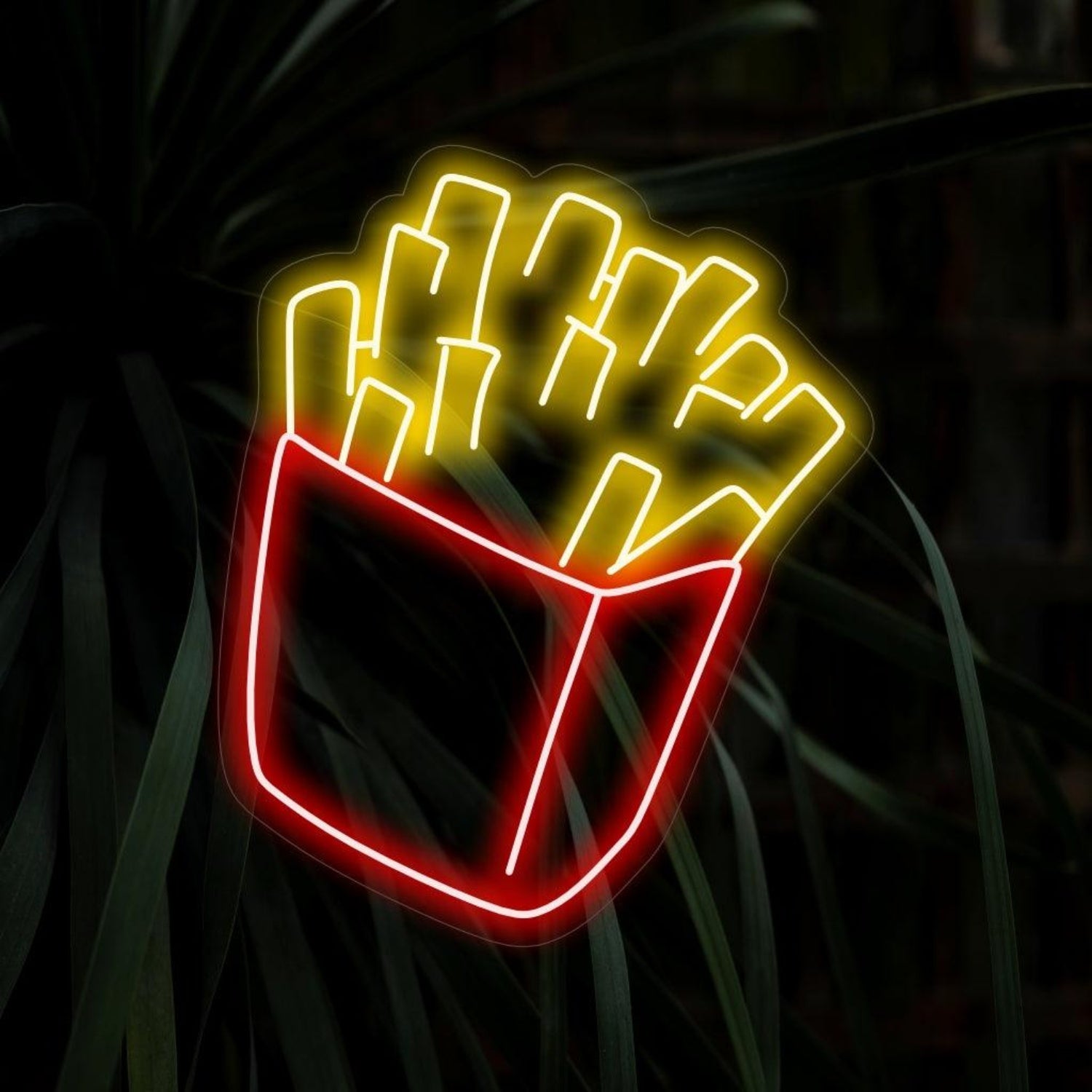 French Fries Red-Yellow Line Art Led Neon Sign For Restaurant Home Kitchen Decor | Shineneon