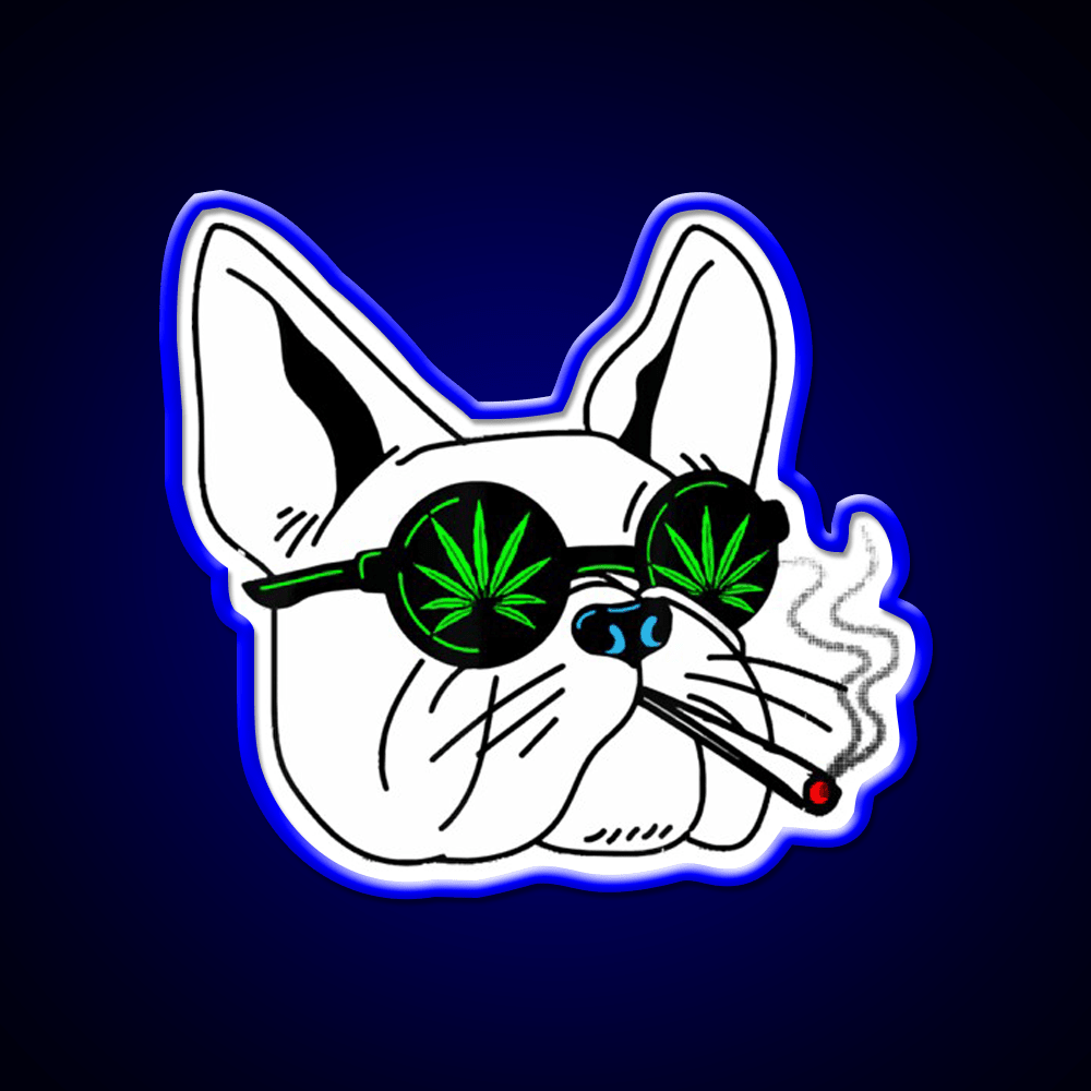 Frenchies Dog And Weed Fast Food Led Neon Sign For Burger Place Rgb Color - Shineneon