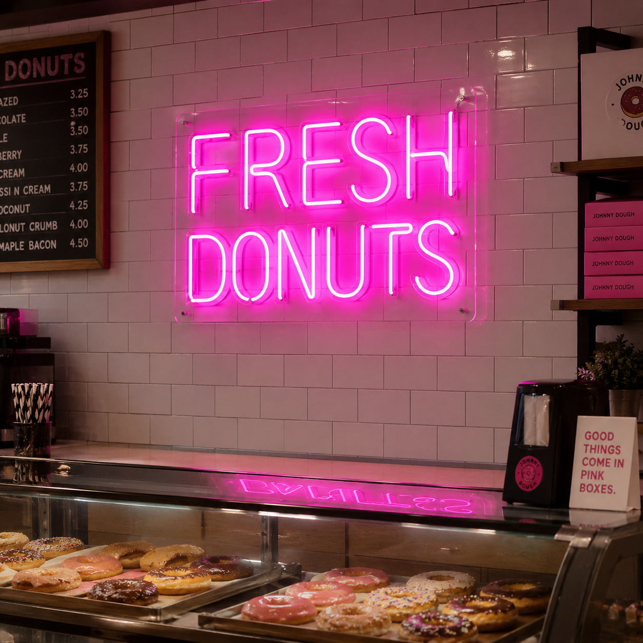 Fresh Donuts LED Neon Sign - 03 Real Lifestyle Scene