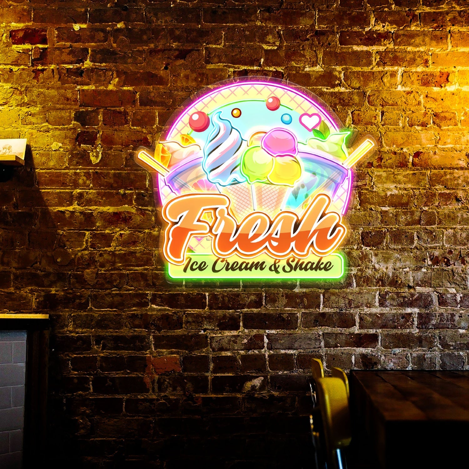 Fresh Ice Cream Shake Acrylic Led Neon Sign | Shineneon