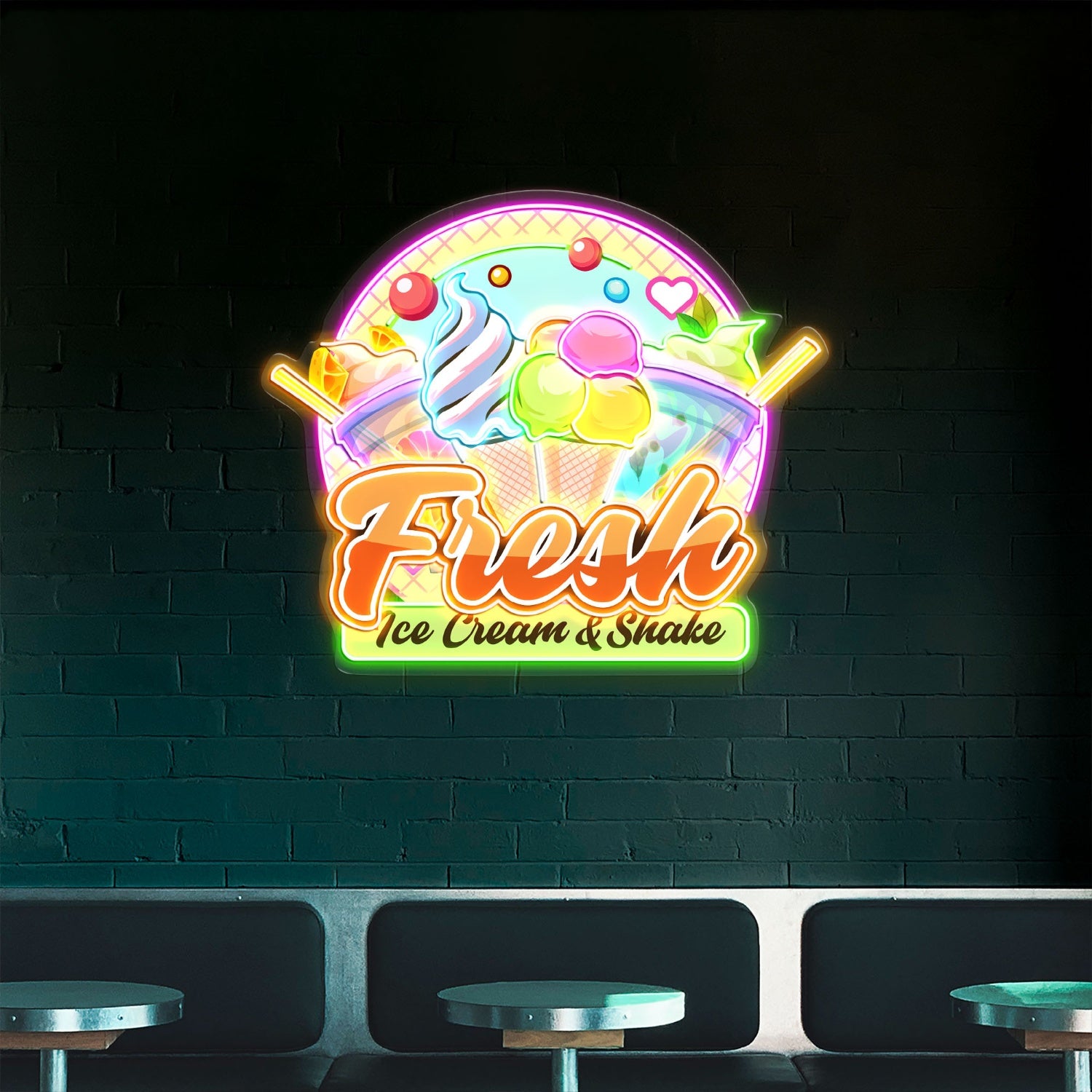 Fresh Ice Cream Shake Acrylic Led Neon Sign | Shineneon