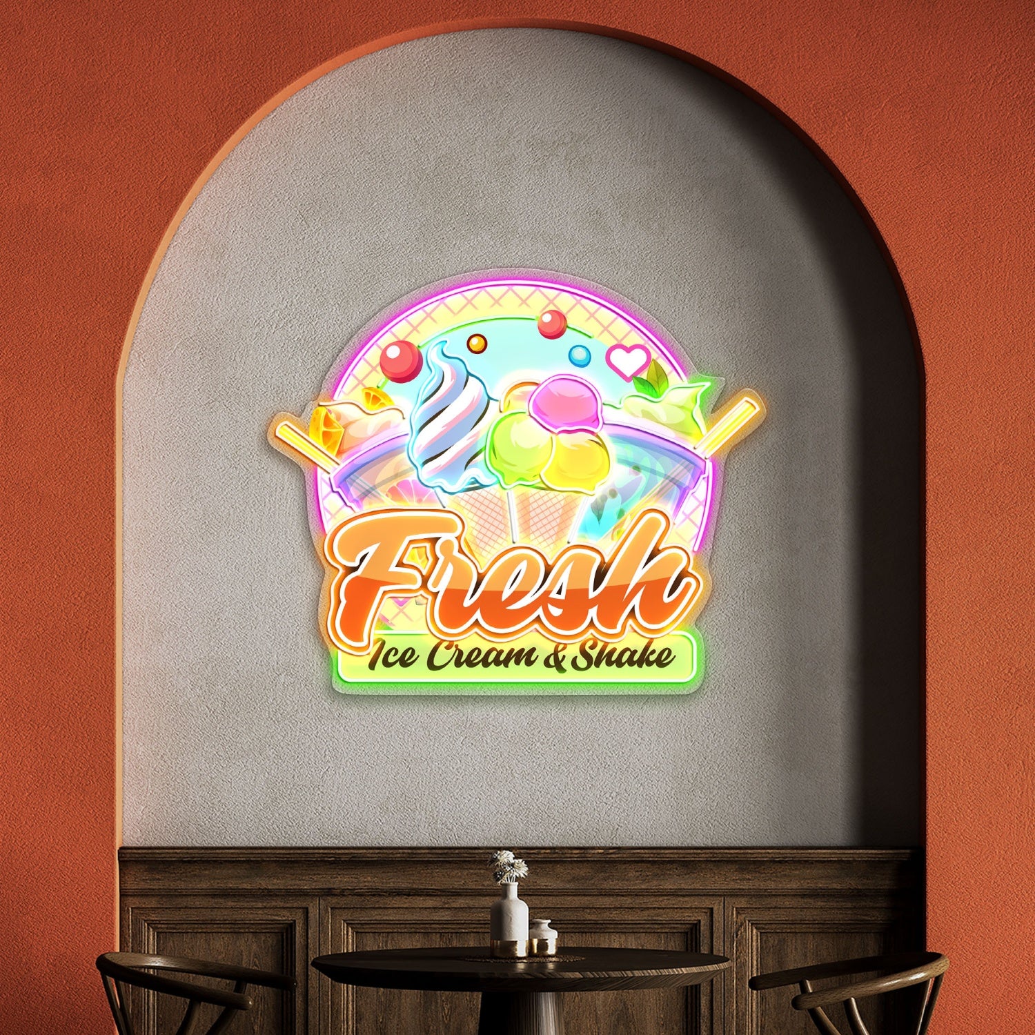 Fresh Ice Cream Shake Acrylic Led Neon Sign | Shineneon