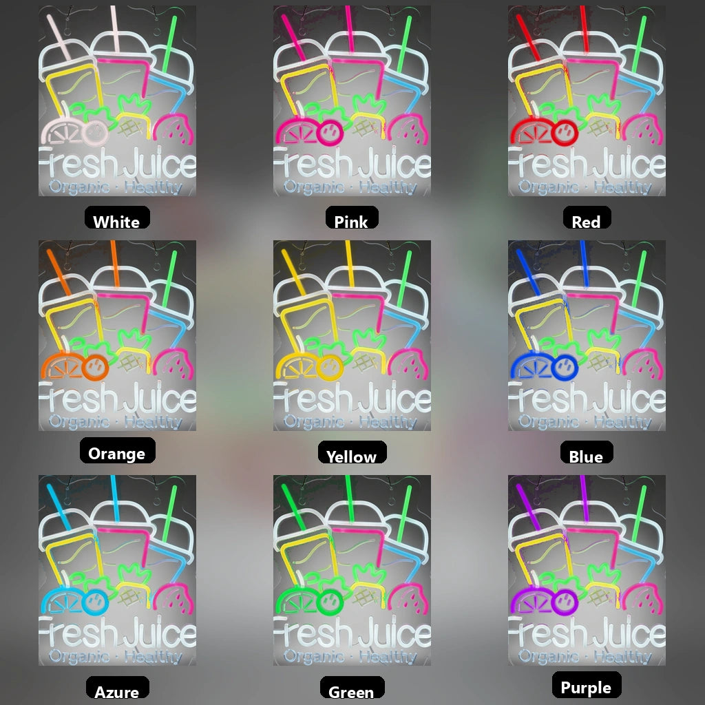 Fresh Juice LED Neon Sign - 05 Color Grid
