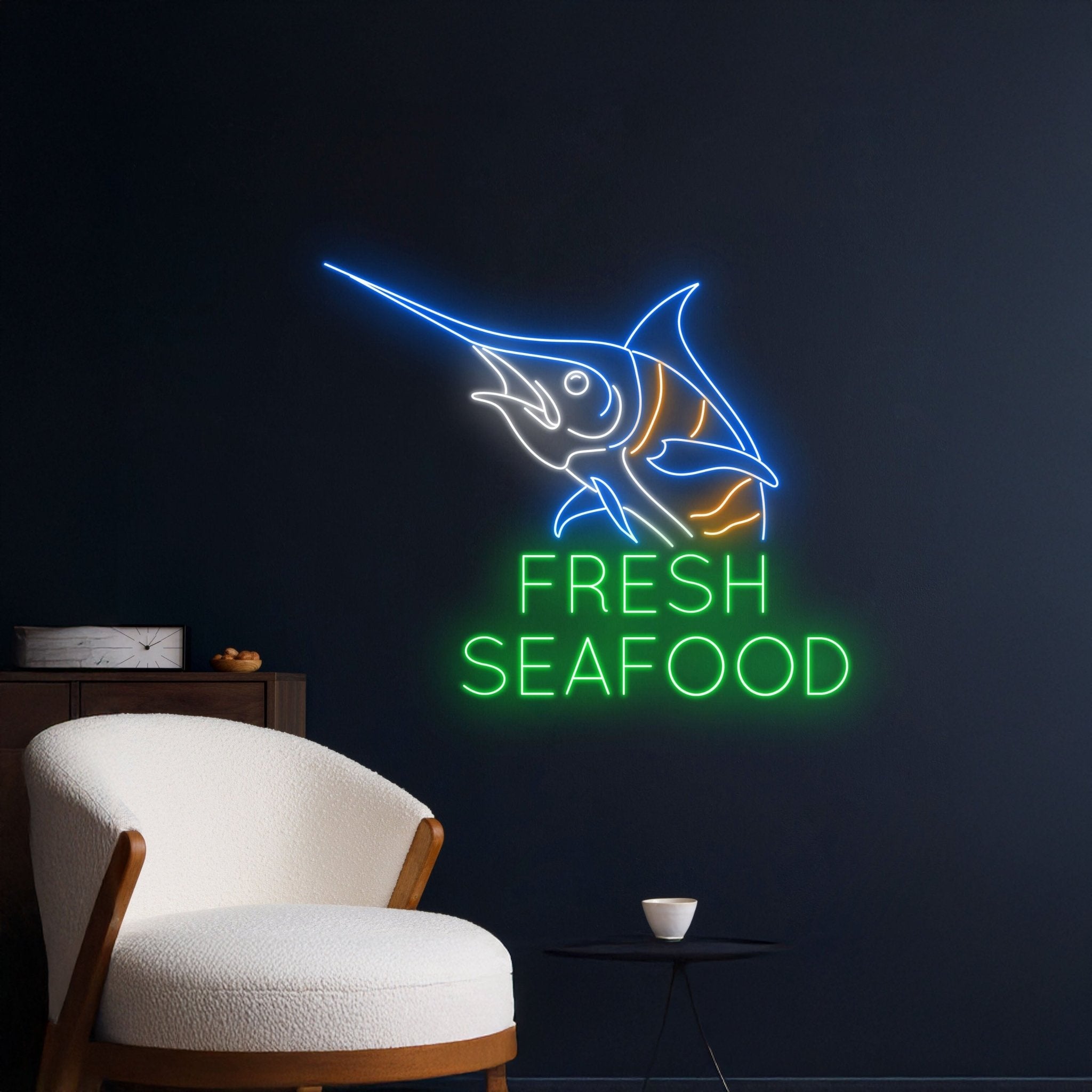 Fresh Seafood Atlantic Blue Marlin Fish Neon Sign - Shineneon