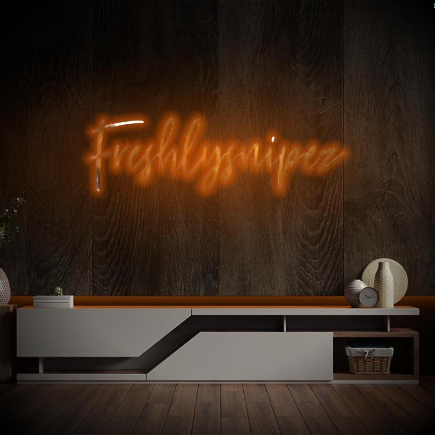 Freshlysnipez Warm-Toned Text Led Neon Sign For Home Studio Decor | Shineneon