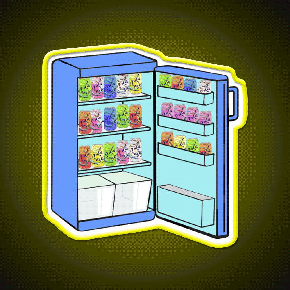 Fridge Full Of Happiness Snack Food Led Neon Sign Rgb Color - Custom LED neon sign front view