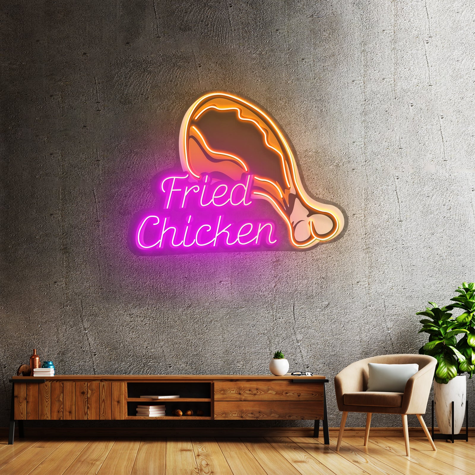 Fried Chicken Custom Led Signs Artwork For Sale
