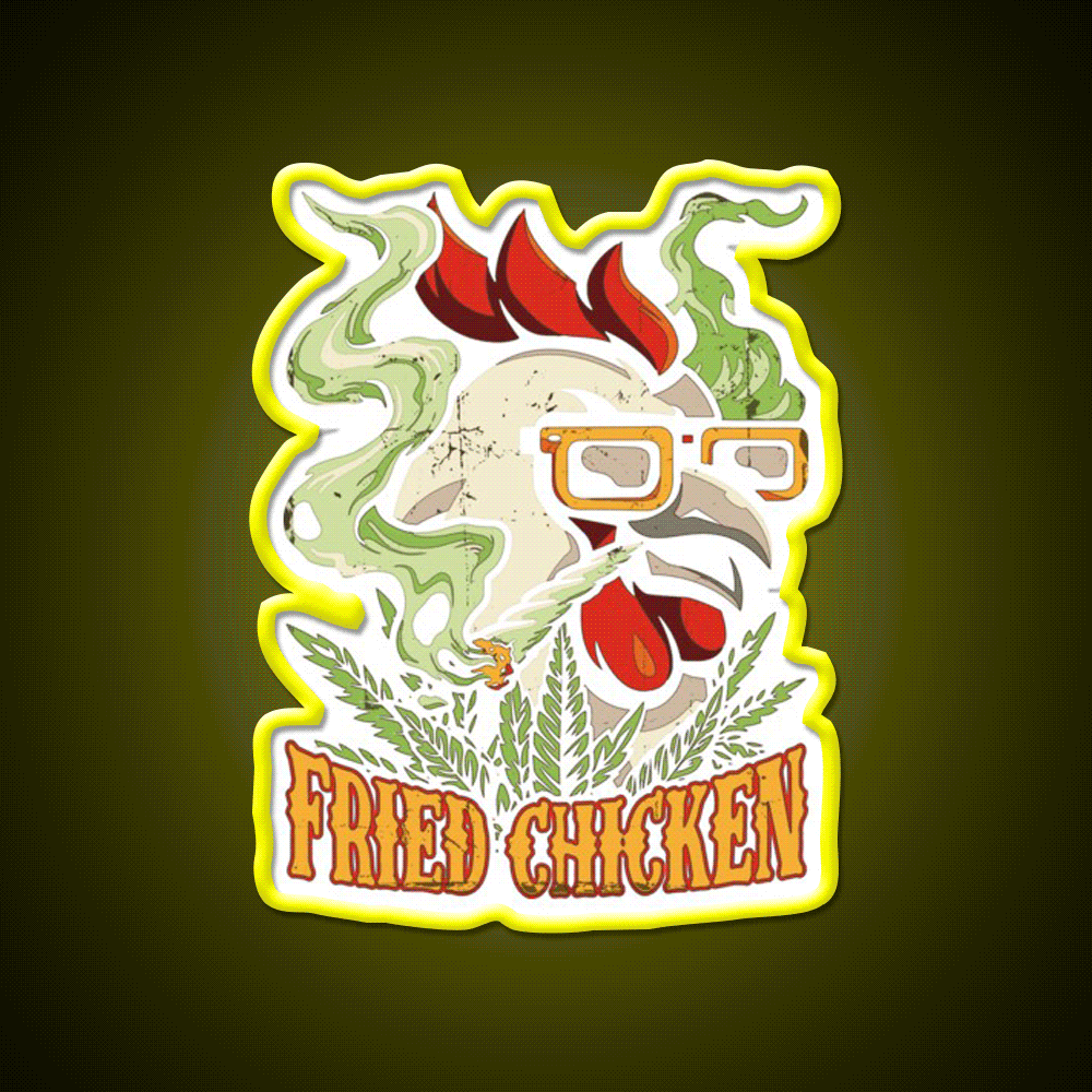 Fried Chicken Fast Food Led Neon Sign For Burger Place Wall Art Rgb Color - Custom LED neon sign front view
