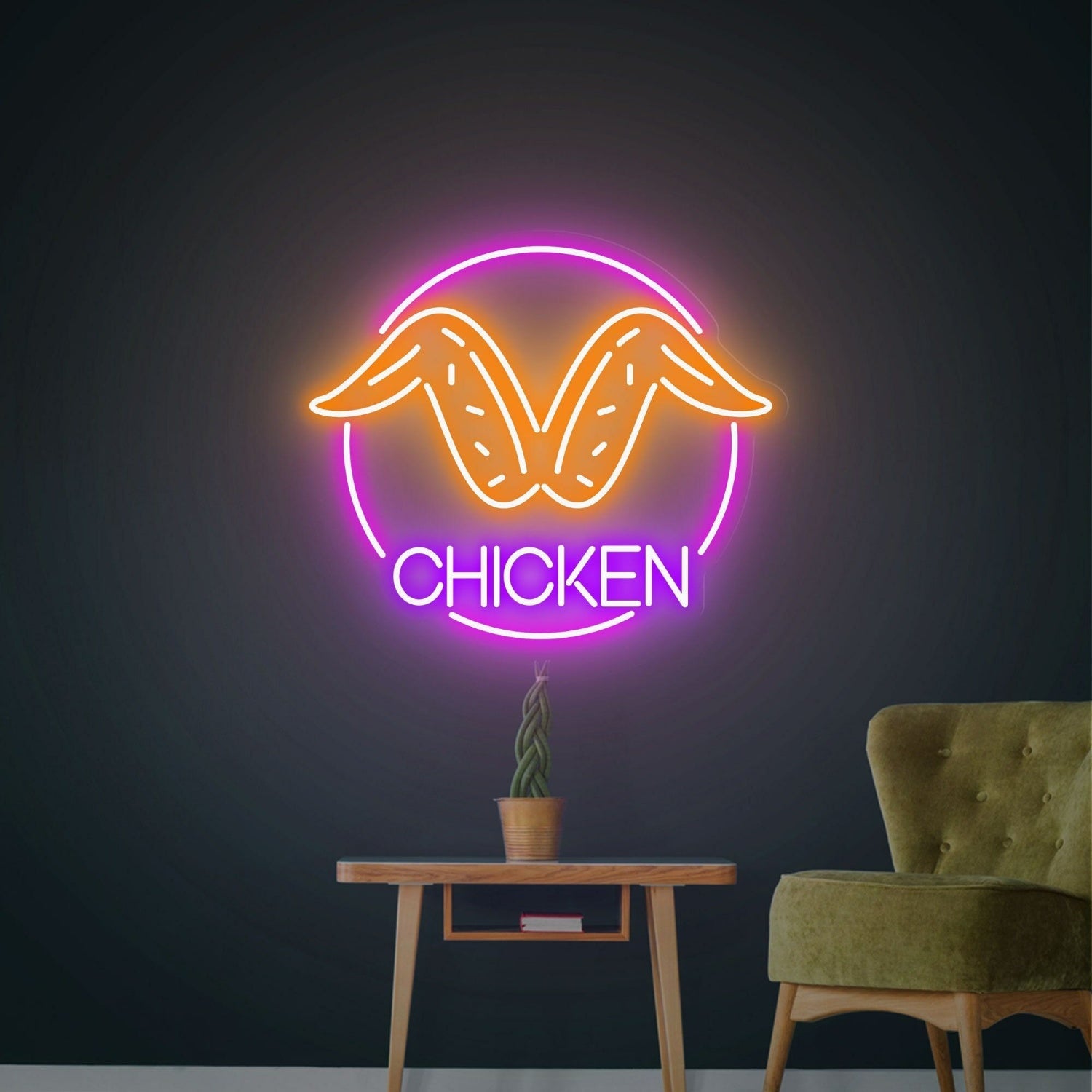 Fried Chicken Wings Led Neon Sign Chic Birthday Decor - Shineneon