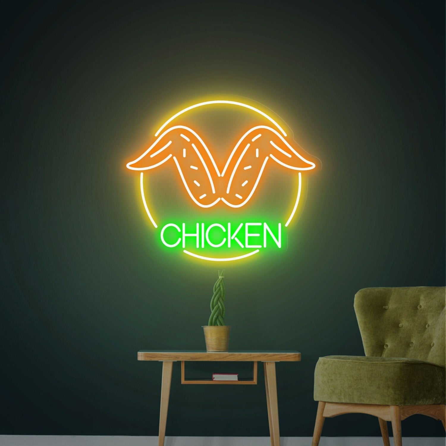 Fried Chicken Wings Led Neon Sign Chic Birthday Decor - Shineneon