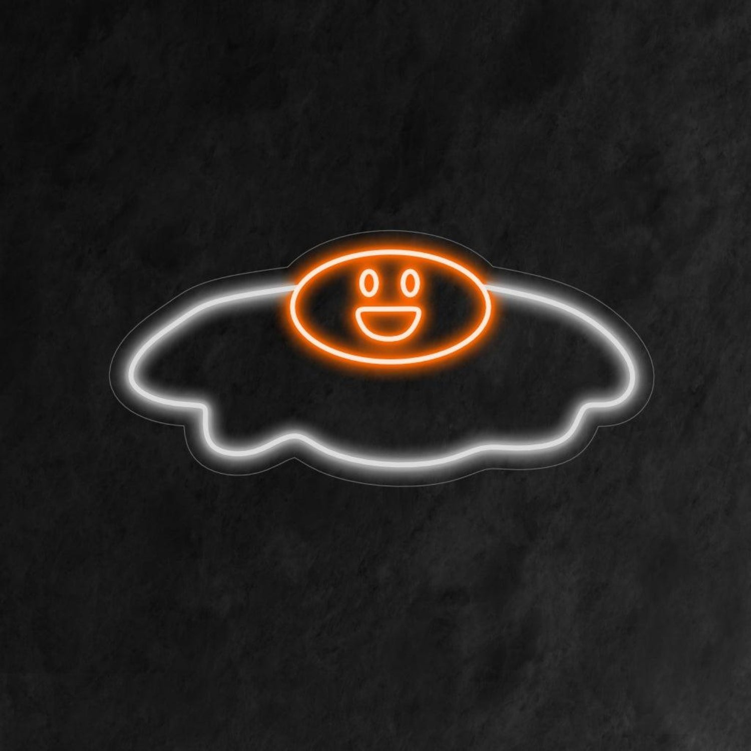 Fried Egg Smiley Orange-White Led Neon Sign For Home Cafe Bar Decor | Shineneon