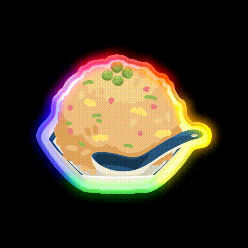 Fried Rice Led Neon Sign Chinese Food Rgb Color