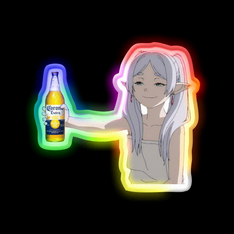 Frieren With Corona Beer Bar Decor Led Neon Sign Rgb Color - LED neon sign close-up detail