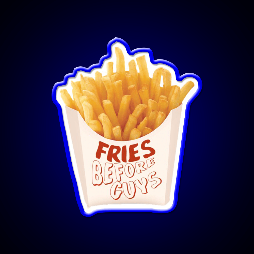 Fries Before Guys Fast Food Led Neon Sign For Burger Place Open Food Sign Rgb Color - Shineneon