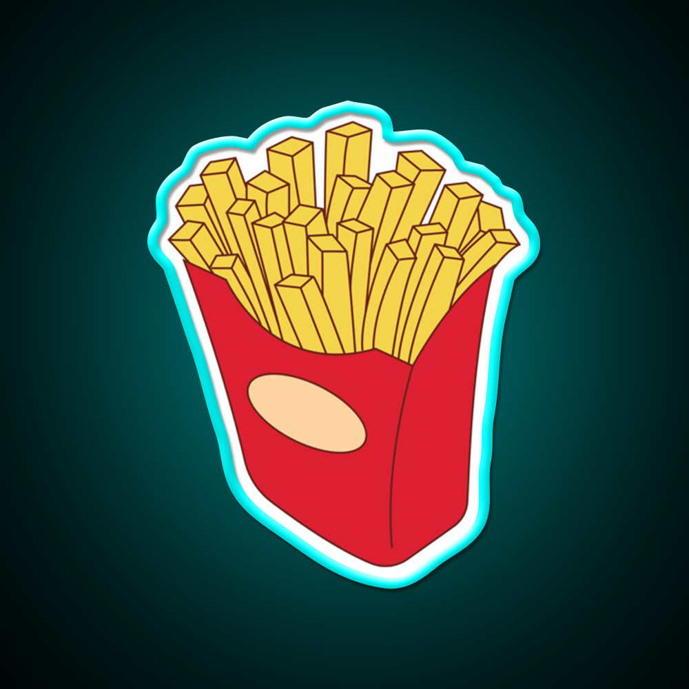 Fries Fast Food Led Neon Sign For Burger Place Wall Art Rgb Color