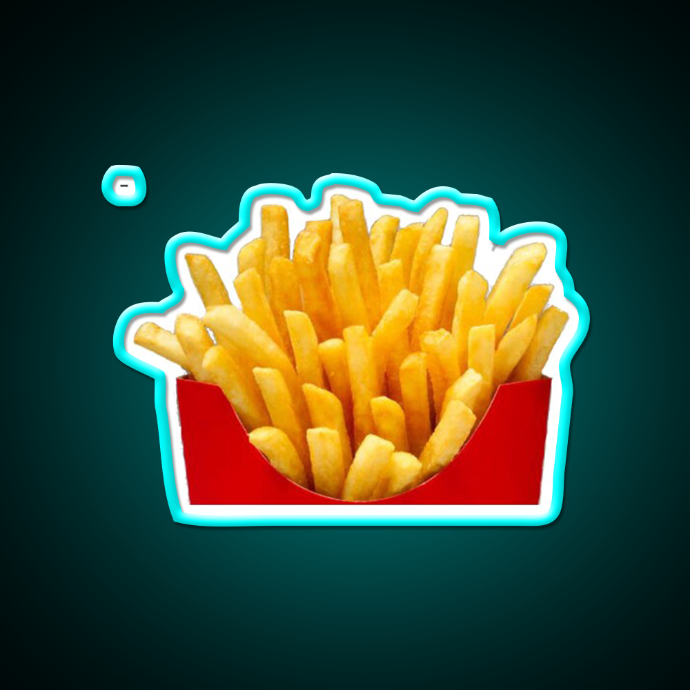 Fries Fast Food Led Neon Sign For Burger Place Wall Decor Rgb Color