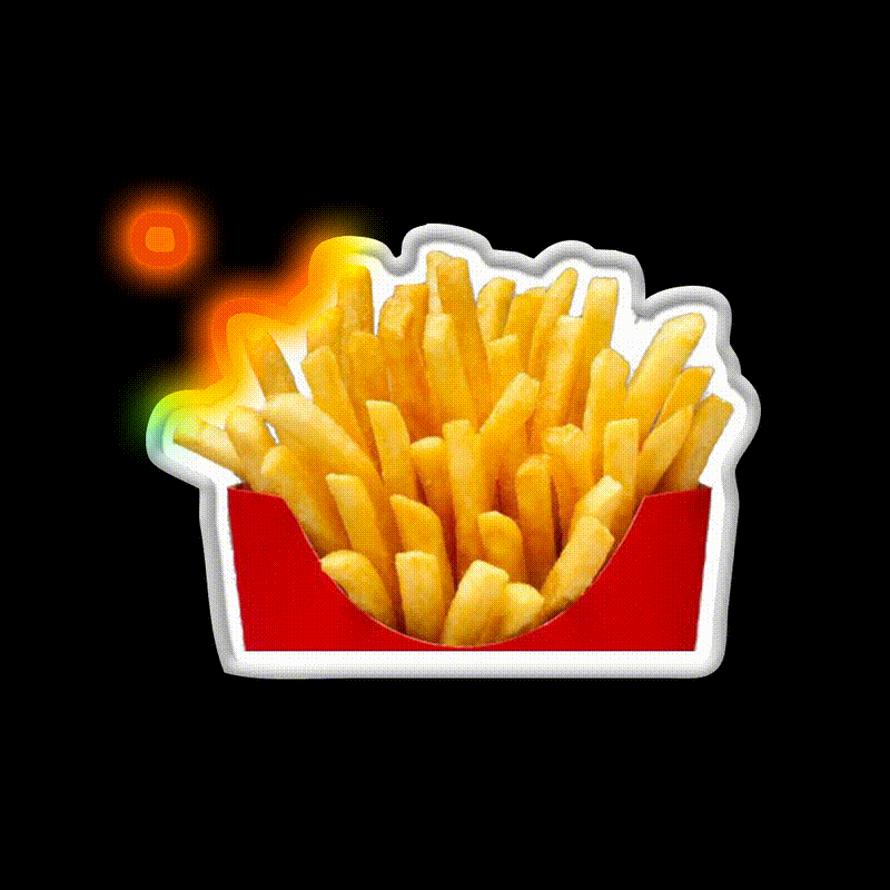 Fries Fast Food Led Neon Sign For Burger Place Wall Decor Rgb Color