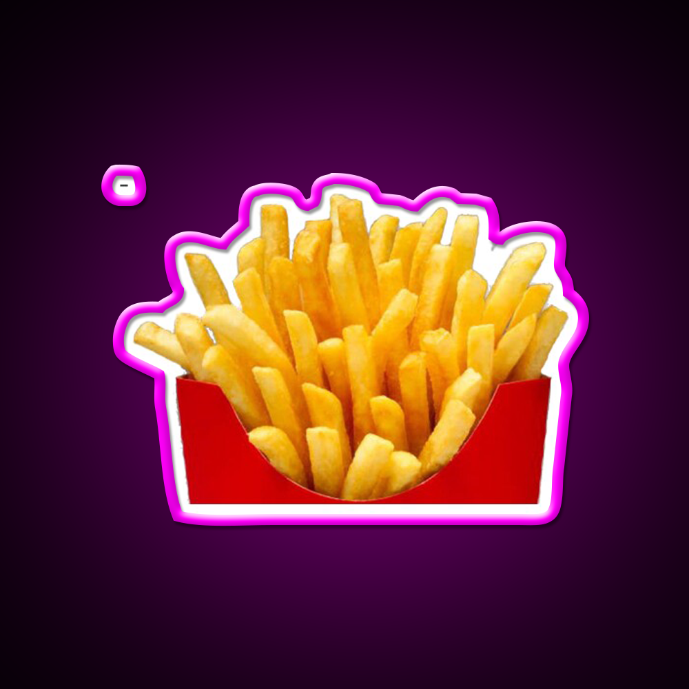 Fries Fast Food Led Neon Sign For Burger Place Wall Decor Rgb Color