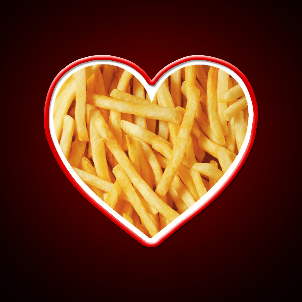 Fries Love Fast Food Led Neon Sign For Burger Place Rgb Color - Shineneon
