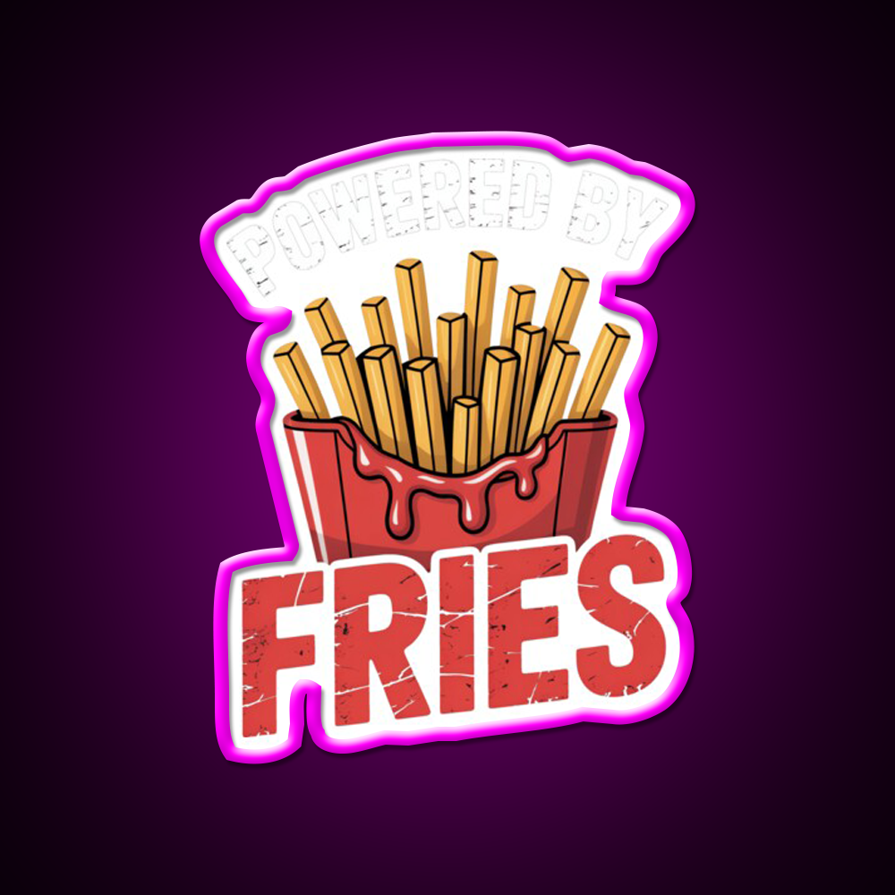 Fries Lovers French Fries Fast Food Led Neon Sign For Burger Place Rgb Color