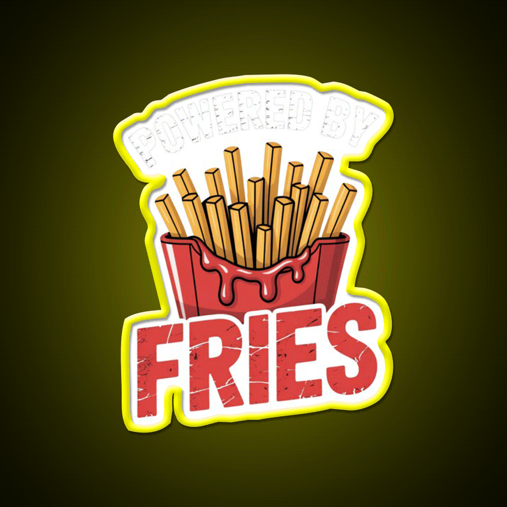 Fries Lovers French Fries Fast Food Led Neon Sign For Burger Place Rgb Color