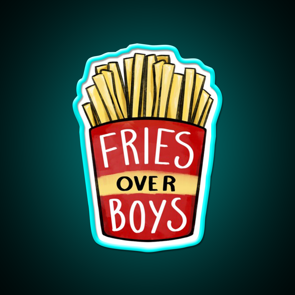 Fries Over Boys Fast Food Led Neon Sign For Burger Place Rgb Color