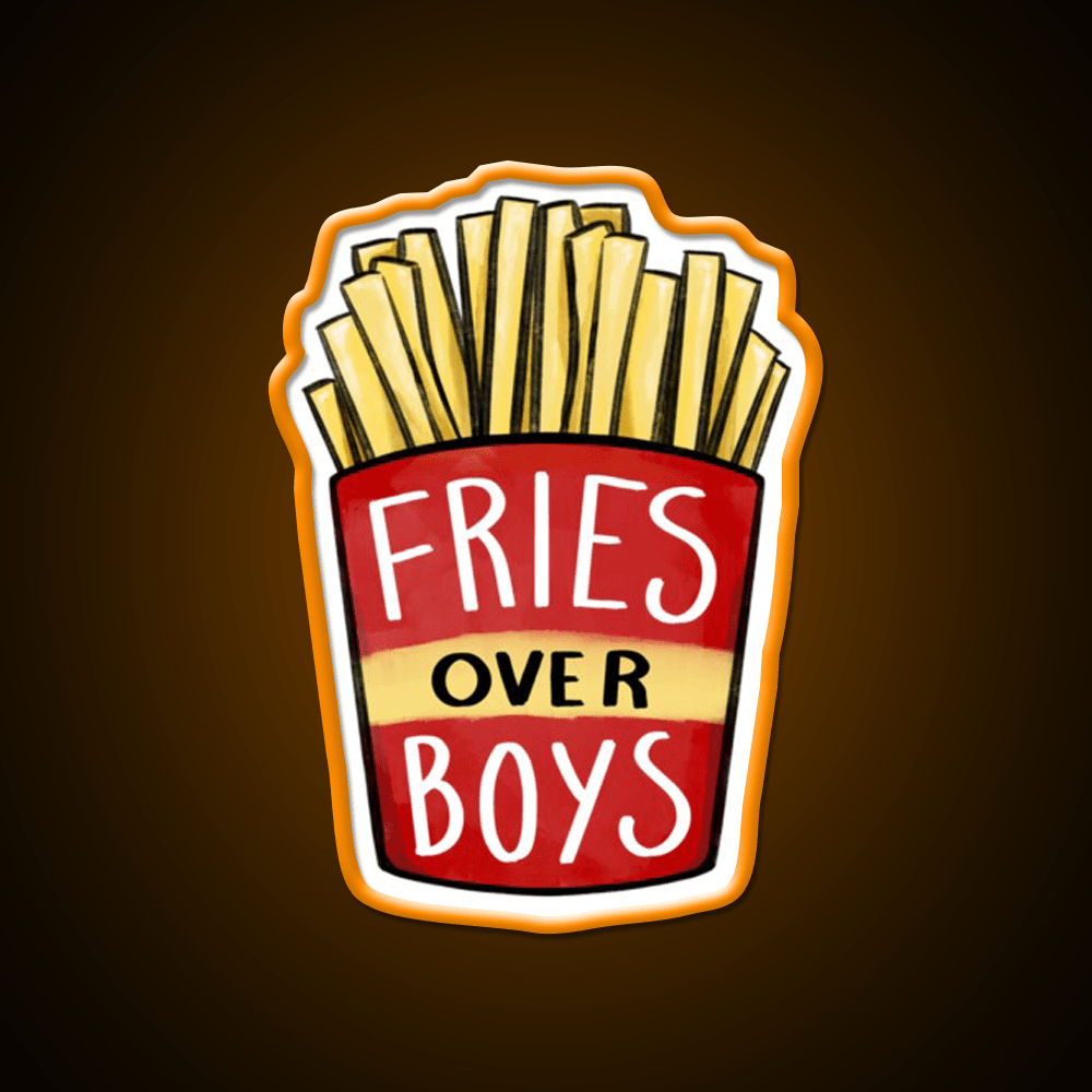 Fries Over Boys Fast Food Led Neon Sign For Burger Place Rgb Color - Shineneon
