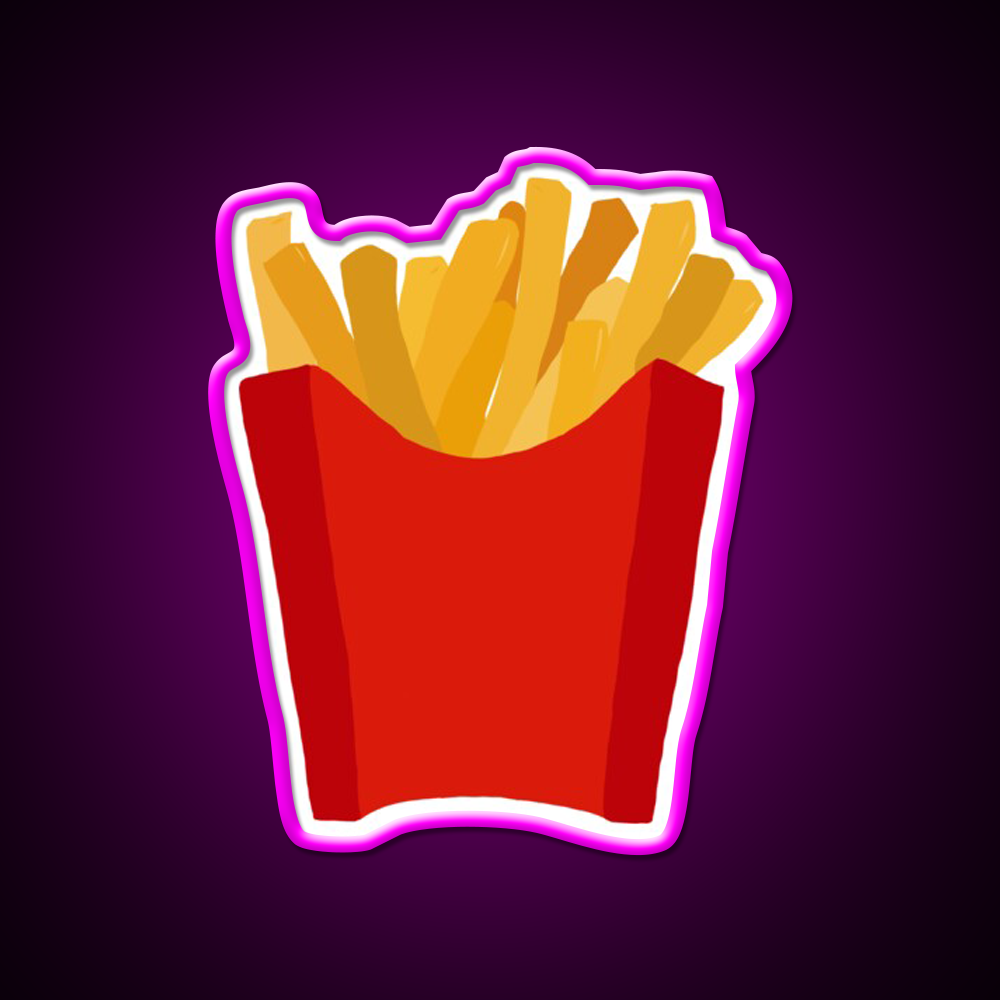 Fries Over Everything Fast Food Led Neon Sign For Burger Place Rgb Color