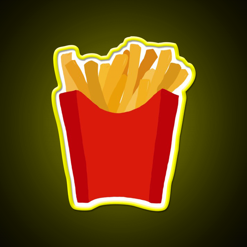 Fries Over Everything Fast Food Led Neon Sign For Burger Place Rgb Color