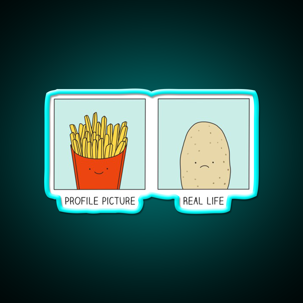 Fries Vs Potato Fast Food Led Neon Sign For Burger Place Rgb Color