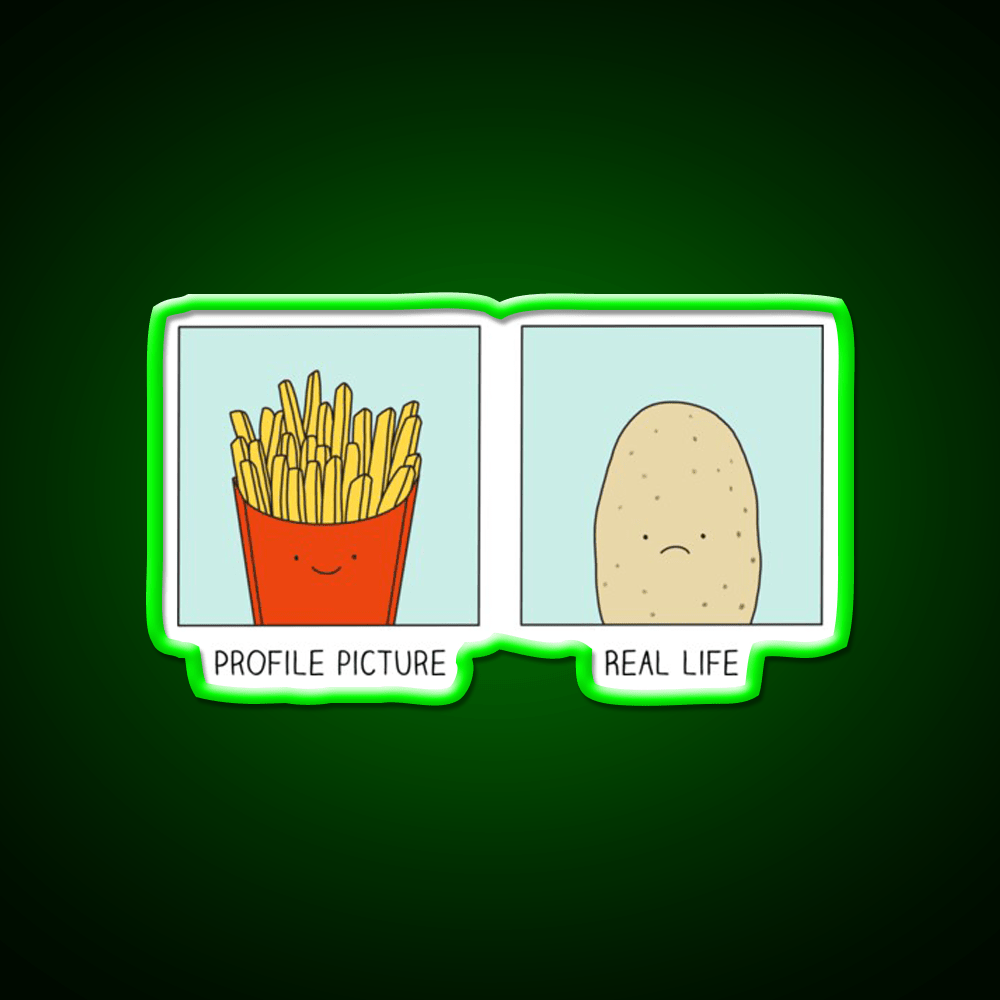 Fries Vs Potato Fast Food Led Neon Sign For Burger Place Rgb Color - Shineneon