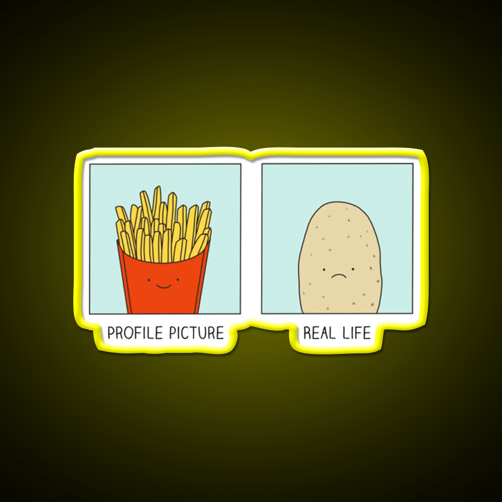 Fries Vs Potato Fast Food Led Neon Sign For Burger Place Rgb Color - Shineneon