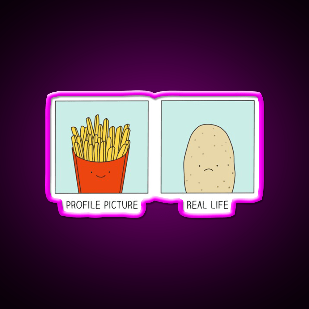 Fries Vs Potato Fast Food Led Neon Sign For Burger Place Rgb Color - Shineneon