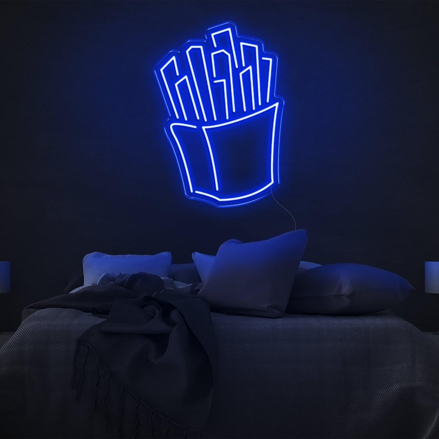 Fries White Led Neon Sign Modern Bedroom Wall Decor | Shineneon