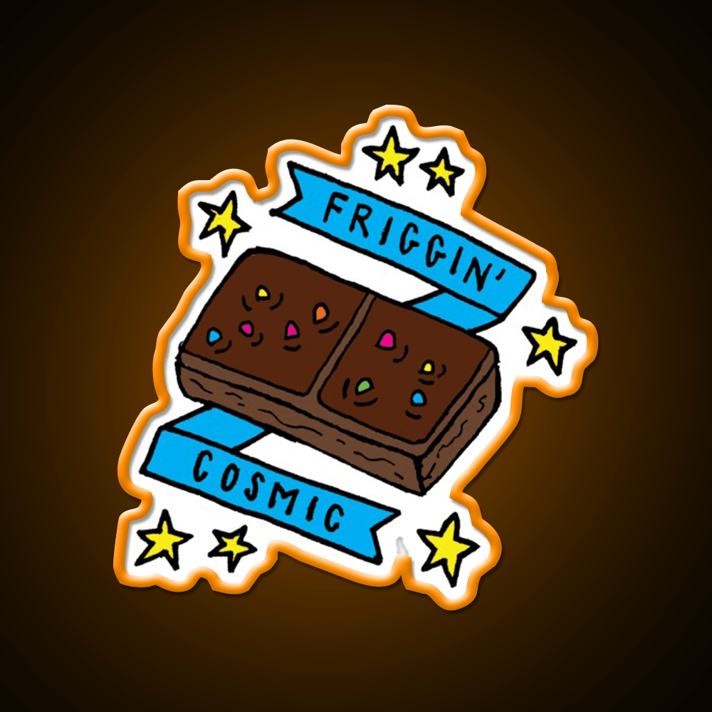 Friggin Cosmic Brownie Snack Food Led Neon Sign Rgb Color - Shineneon